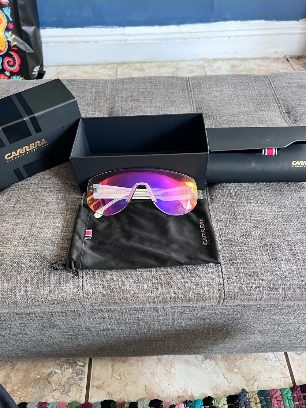 Carrera Women’s Shield Sunglasses (Flaglab 12) in Purple and Pink Gradient